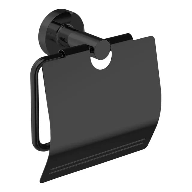 Porta Rollo Papel Higienico Accesorios Baño Metal Negro Mate